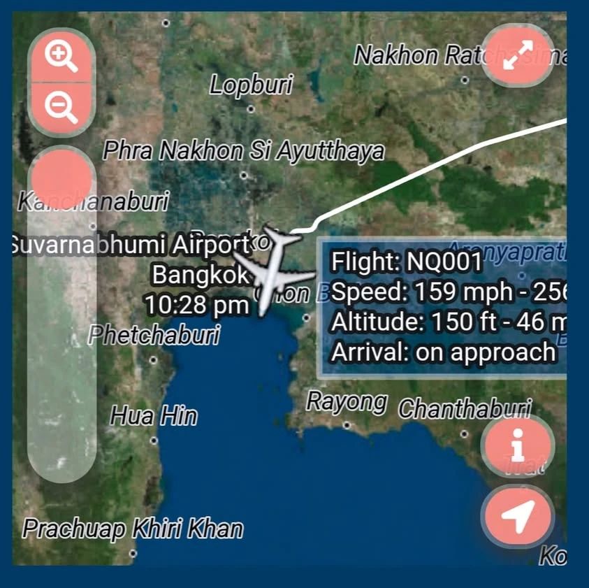 ถึงสุวรรณภูมิก่อนเวลาประมาณ 30 นาที