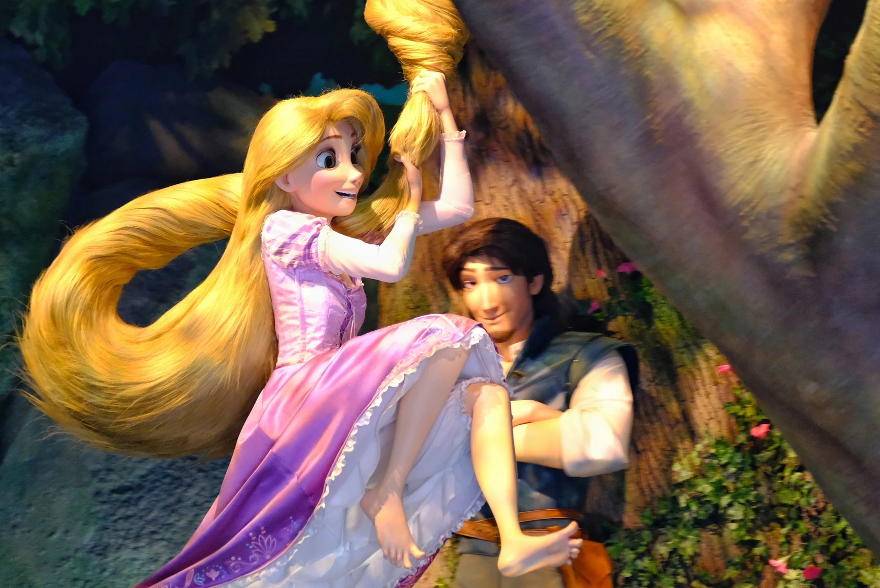 ฉาก Rapunzel และ Flynn ในเครื่องเล่น