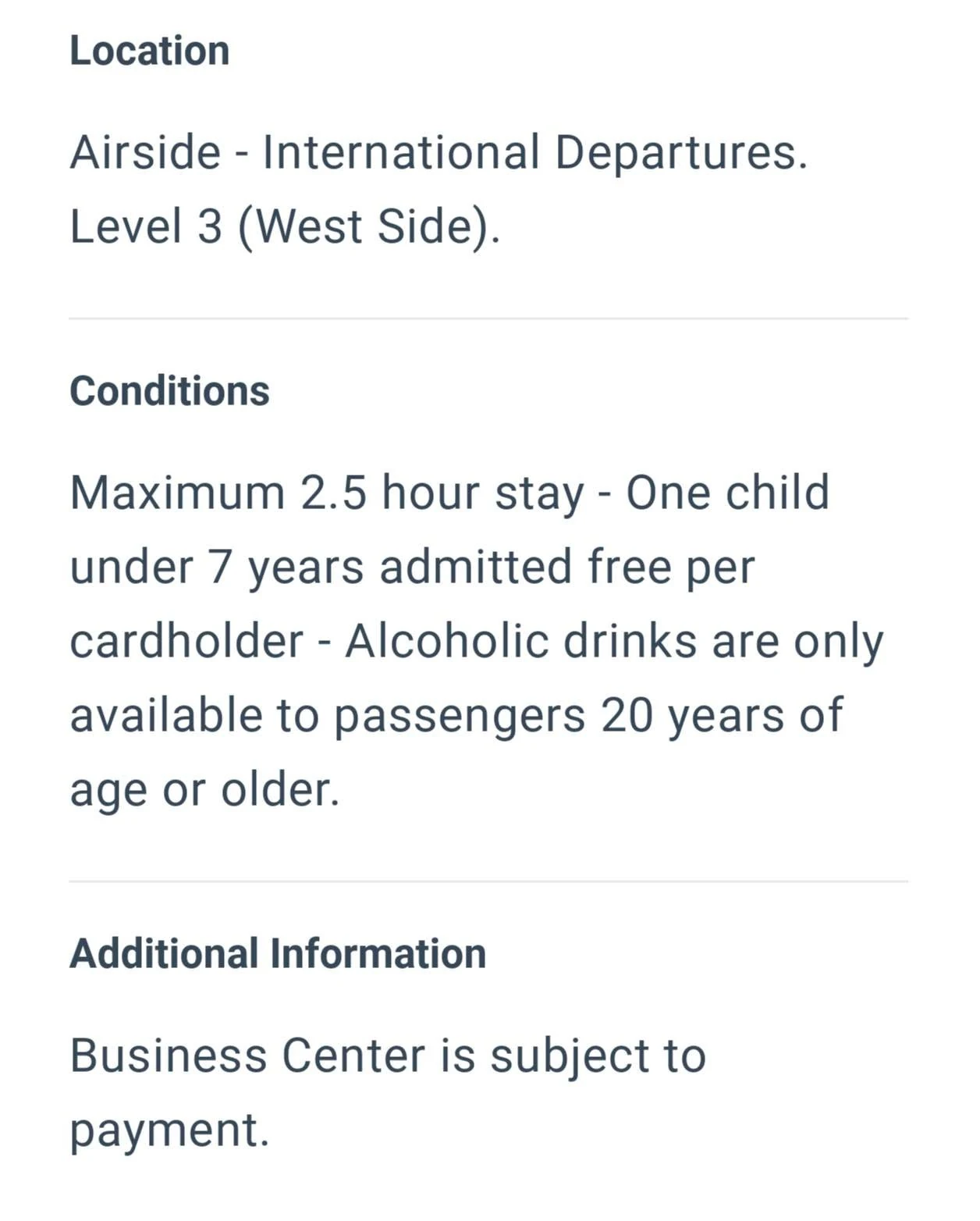 เงื่อนไขรับเด็กของ Oman Air Lounge ตามภาพในโพสต์เดิม เป็นข้อมูลที่บันทึกไว้ในปี 2025